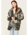 Image #1 - Mystree Women's Paisley Print Fur Hooded Jacket, Black, hi-res