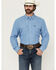 Image #1 - Wrangler Men's Solid Long Sleeve Snap Performance Western Shirt, Blue, hi-res