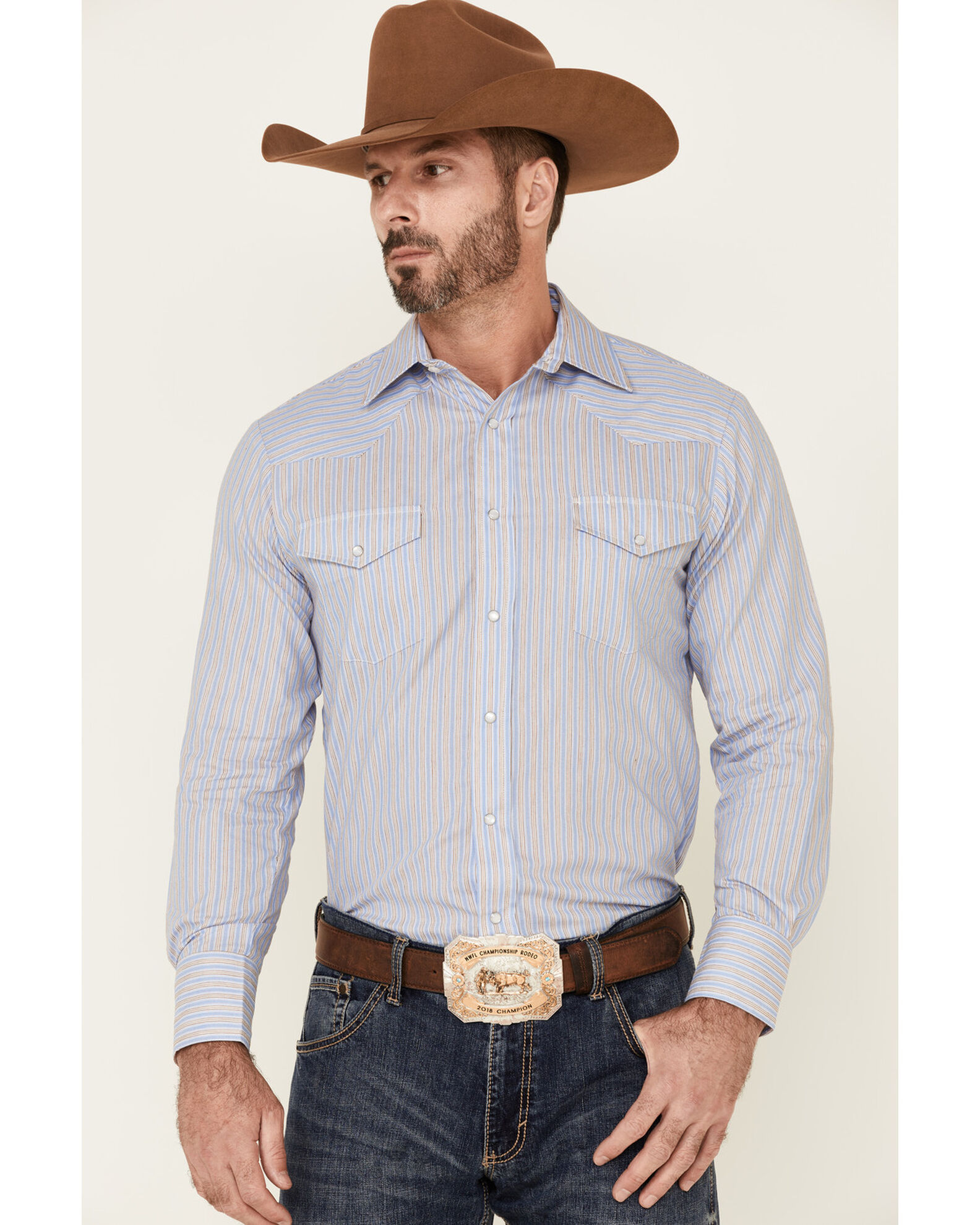 Roper Men s Classic Striped Long Sleeve Pearl Snap Western Shirt Sheplers