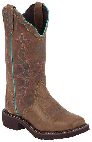 Justin Women's Gypsy Raya Western Boots - Broad Square Toe, Tan, hi-res