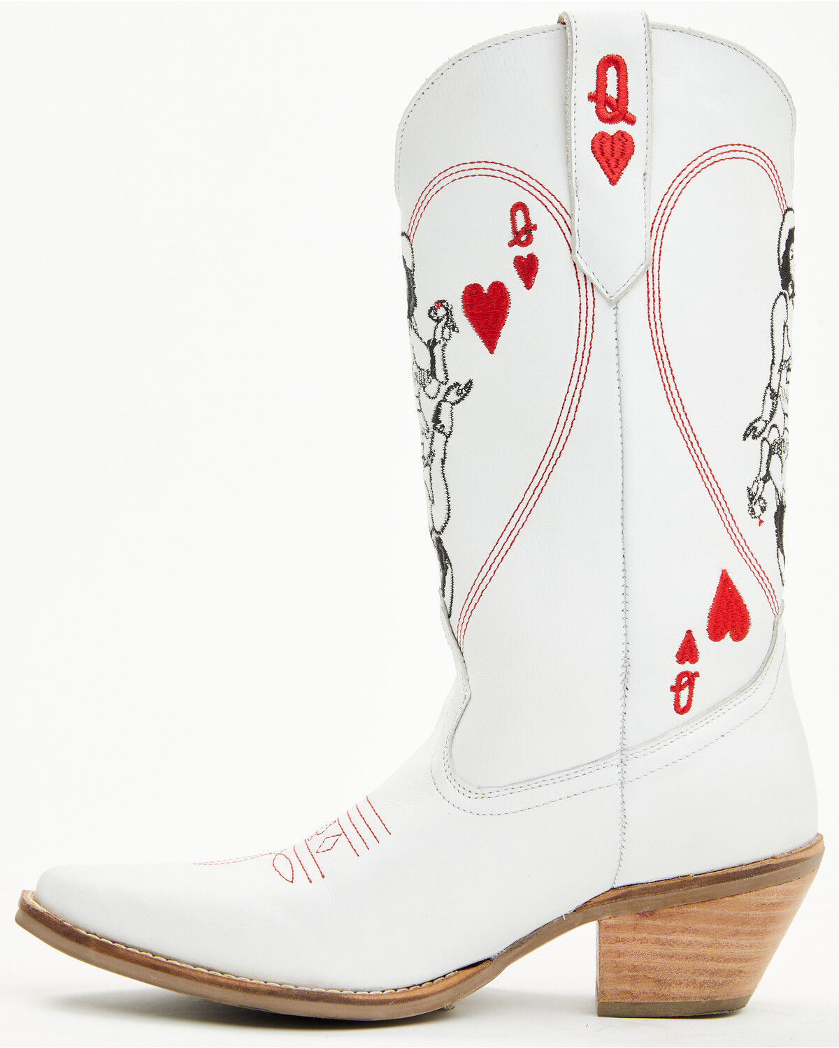 Image #3 - Dingo Women's Queen A Hearts Western Boots - Snip Toe, White, hi-res