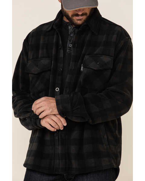 Outback Trading Co. Men's Charcoal Big Plaid Long Sleeve Western Flannel Shirt , Charcoal, hi-res