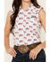 Image #3 - Rough Stock by Panhandle Women's American Flag Sleeveless Pearl Snap Stretch Western Shirt, White, hi-res