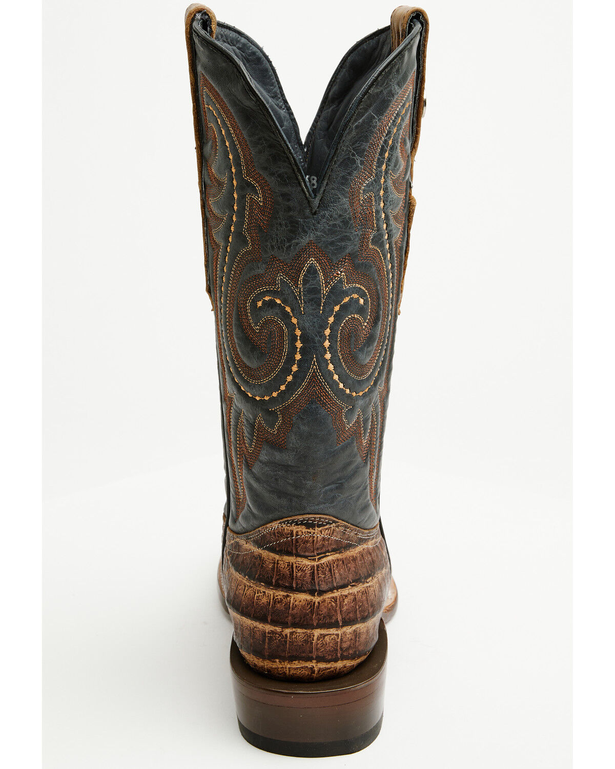 Image #5 - Tanner Mark Men's Exotic Caiman Print Western Boots - Broad Square Toe, Brown, hi-res