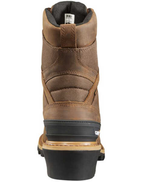Image #3 - Carhartt 8" Brown Waterproof Logger Boots - Composite Toe, Crazyhorse, hi-res