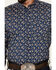 Image #3 - Cody James Men's El Camino Hills Floral Print Long Sleeve Button-Down Stretch Western Shirt , Navy, hi-res