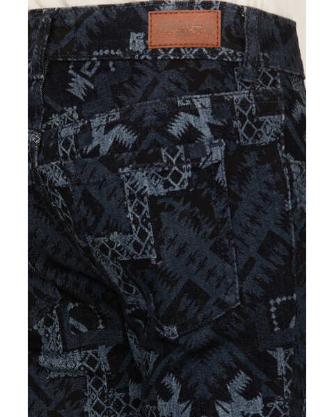Image #4 - Shyanne Girls' Dark Wash Allover Printed Flare Jeans, Dark Wash, hi-res