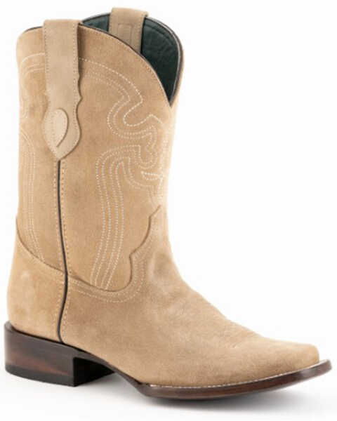 Image #1 - Ferrini Men's Roughrider Roughout Western Boots - Square Toe , Taupe, hi-res