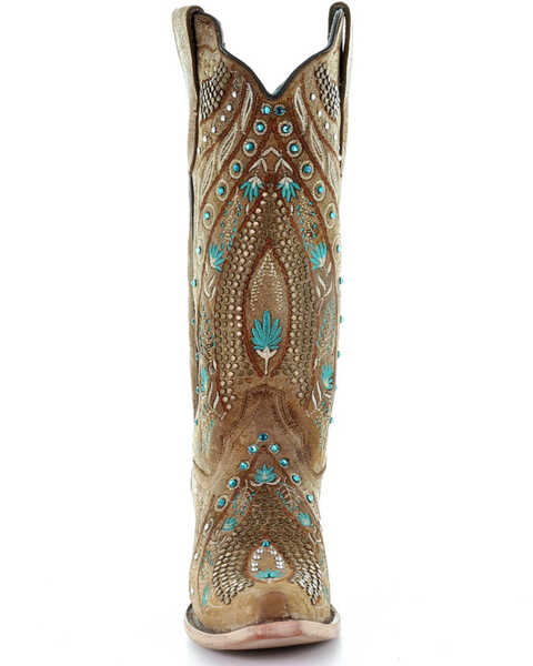 Image #4 - Corral Women's Golden Studs Embroidery Western Boots - Snip Toe, , hi-res
