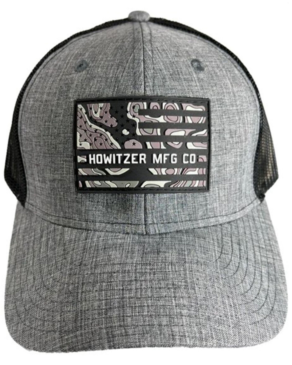 Image #3 - Howitzer Men's Camo Flag Patch Ball Cap, Heather Grey, hi-res