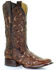 Image #1 - Corral Women's Inlay and Stud Accents Boots - Square Toe, Brown, hi-res