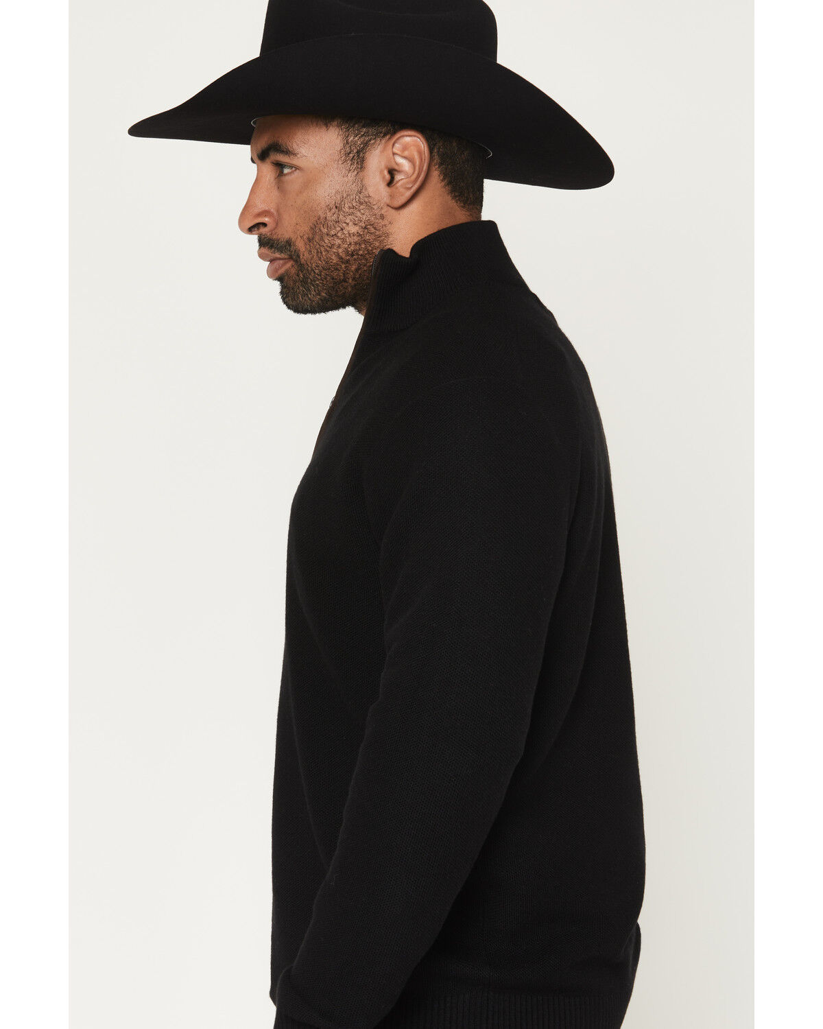 Image #2 - Cody James Black 1978™ Men's Parker Solid 1/4 Zip Pullover Sweater, Black, hi-res