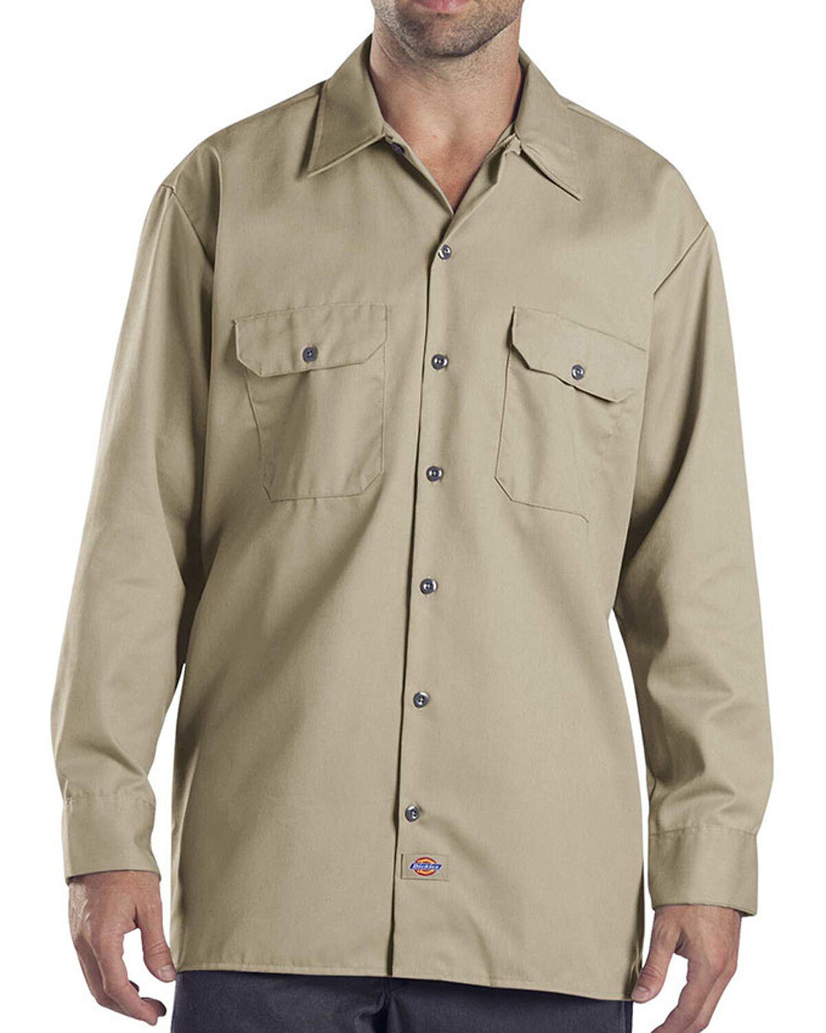 Image #2 - Dickies Twill Work Shirt - Big & Tall, Khaki, hi-res