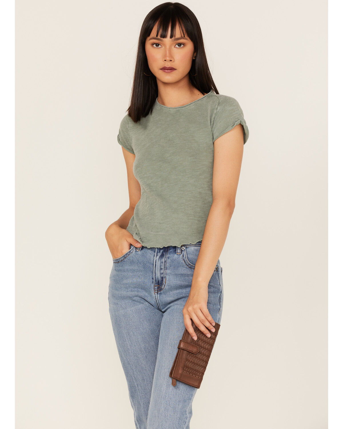 Image #1 - Cleo + Wolf Women's Basketweave Leather Wallet, Brown, hi-res