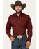Image #1 - Rodeo Clothing Men's Paisley Print Long Sleeve Snap Western Shirt, Red, hi-res