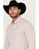 Image #2 - Wrangler Men's Striped Long Sleeve Pearl Snap Stretch Western Shirt, White, hi-res