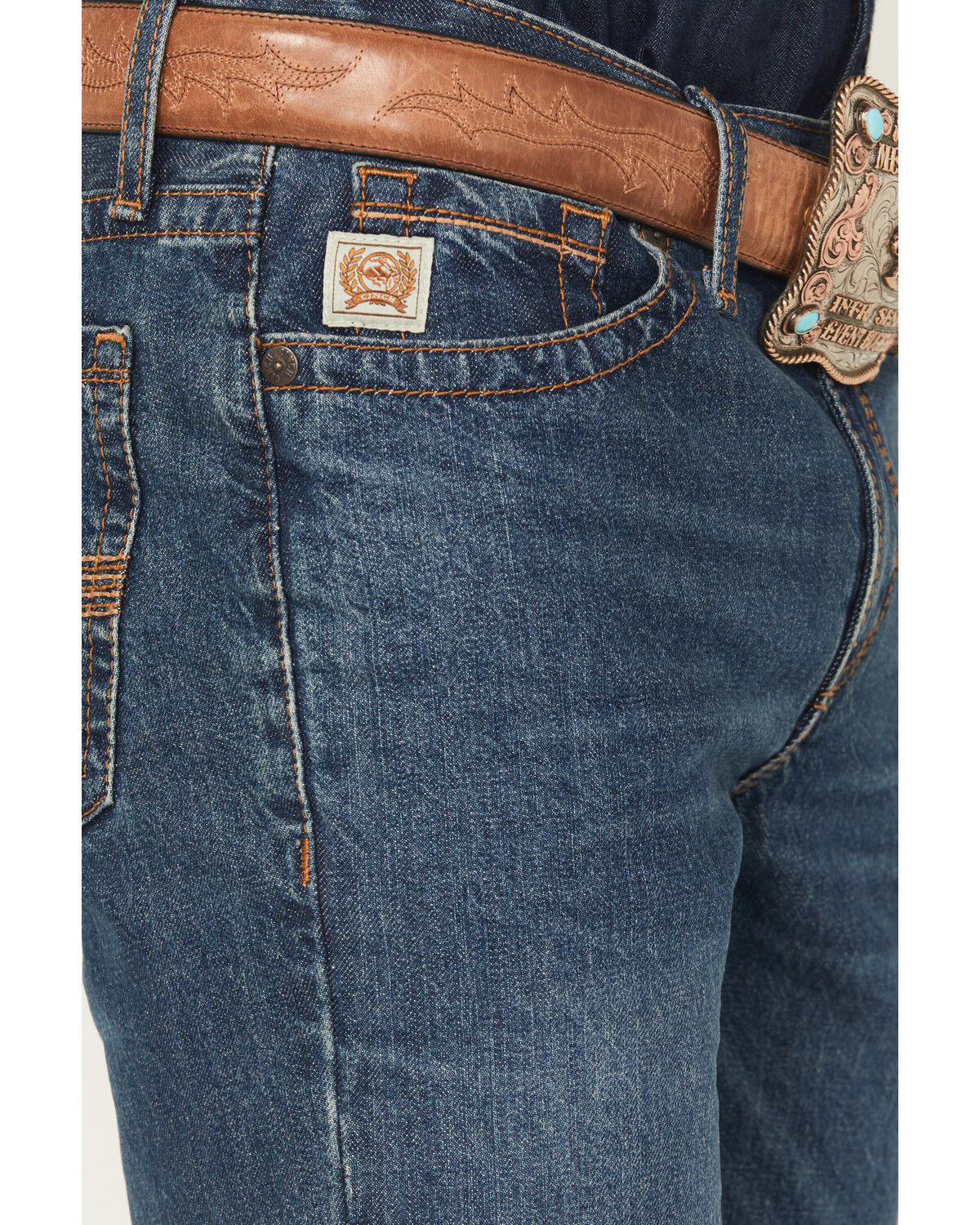 Image #2 - Cinch Men's Ian Dark Wash Slim Bootcut Rigid Denim Jeans, Dark Wash, hi-res