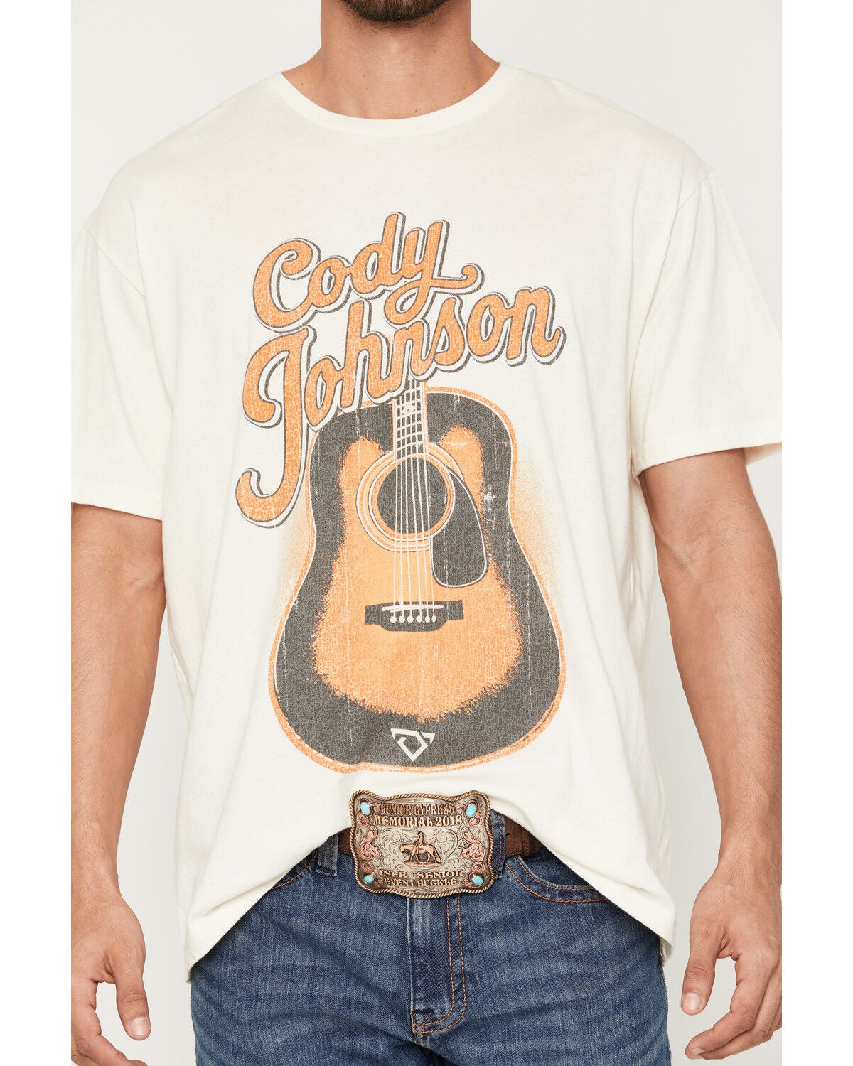 Image #3 - Wrangler Men's Cody Johnson Guitar Short Sleeve Graphic T-Shirt, Off White, hi-res