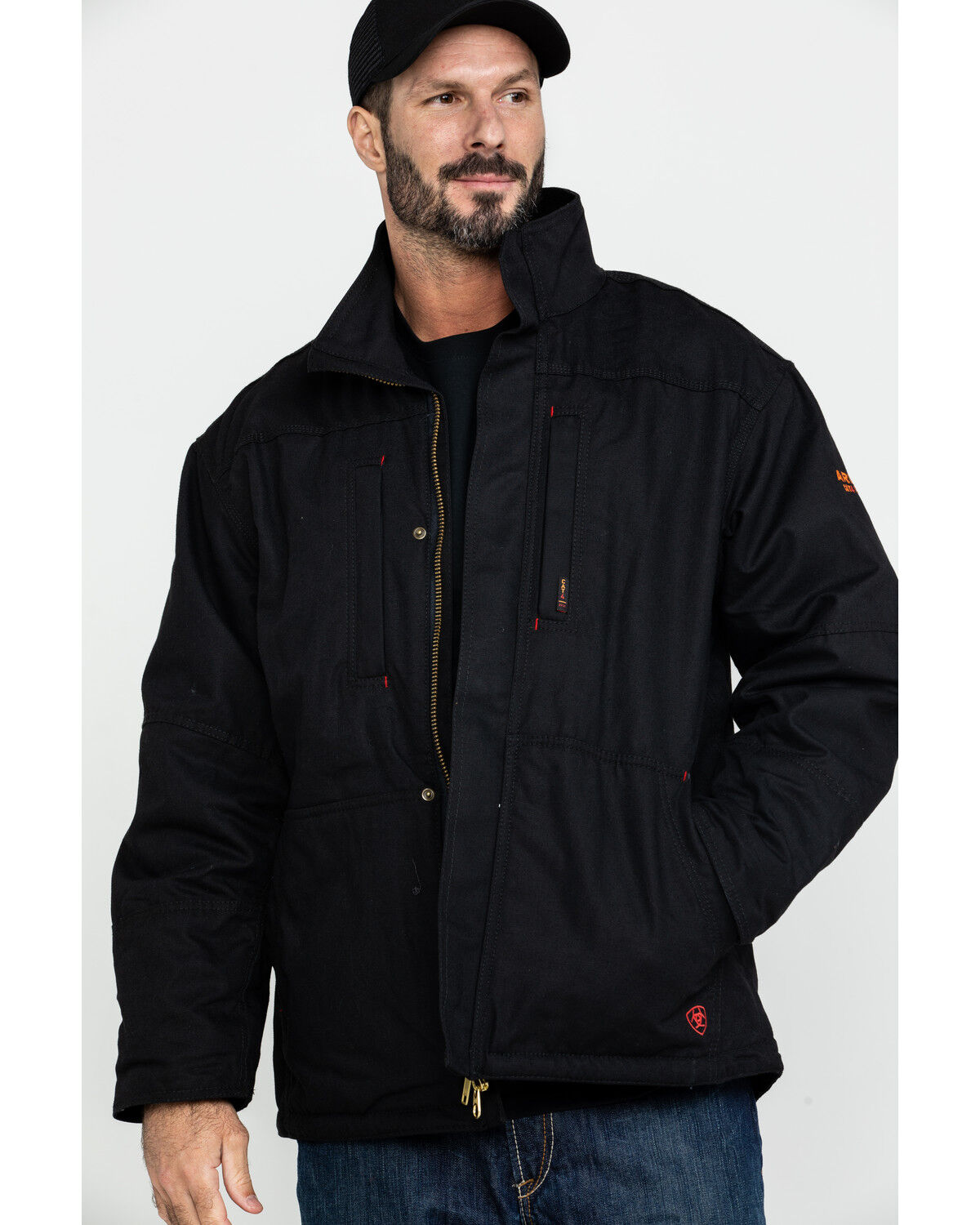 Image #1 - Ariat Men's FR Workhorse Work Jacket - Tall, Black, hi-res