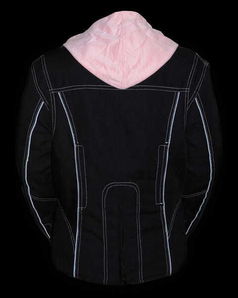 Image #6 - Milwaukee Leather Women's 3/4 Jacket With Reflective Tribal Detail - 3X, Pink/black, hi-res