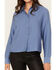 Image #3 - Evergreen Women's Solid Long Sleeve Button-Down Western Shirt, Blue, hi-res