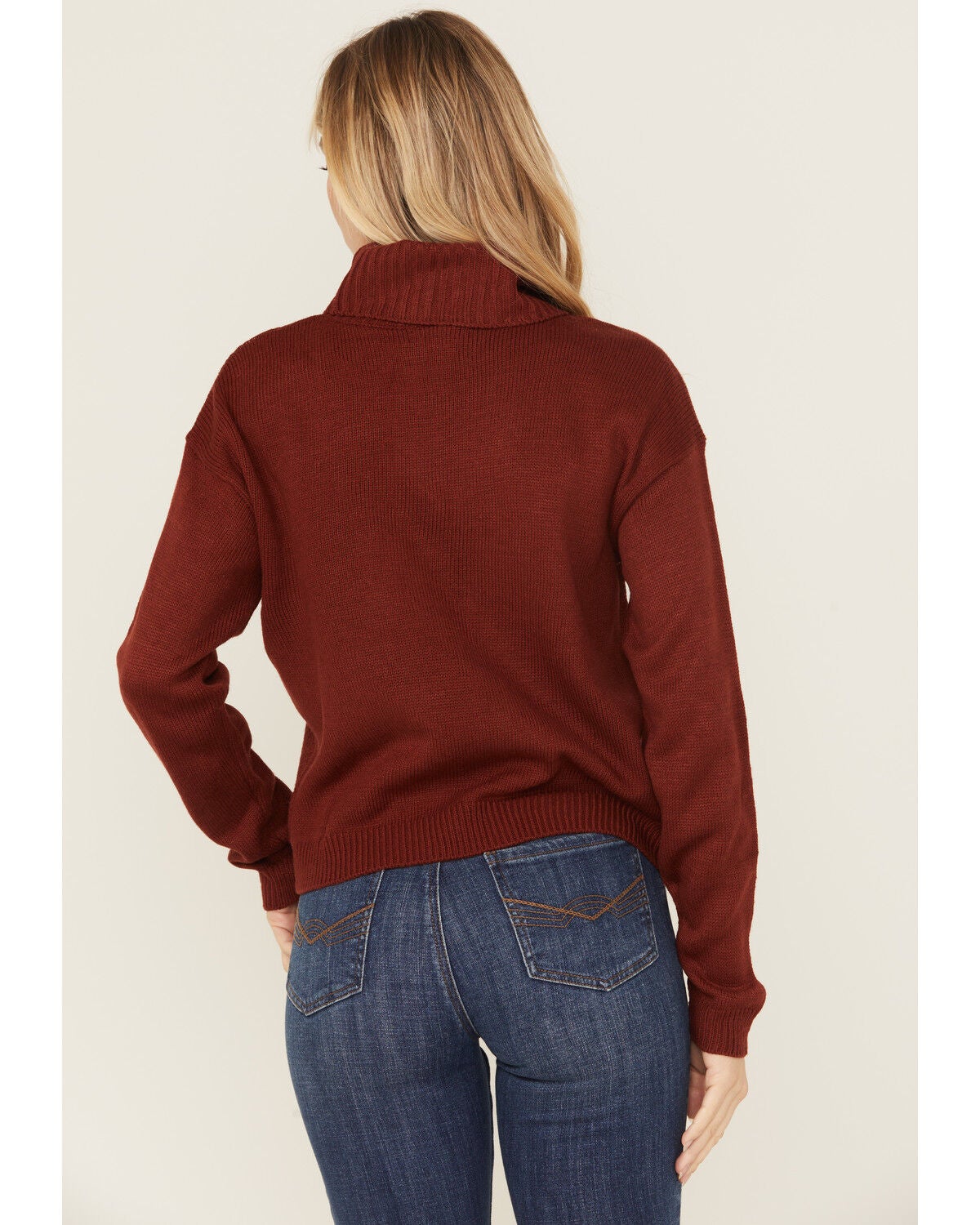 Rock Roll Denim Women's Southwestern Print Turtleneck Sweater