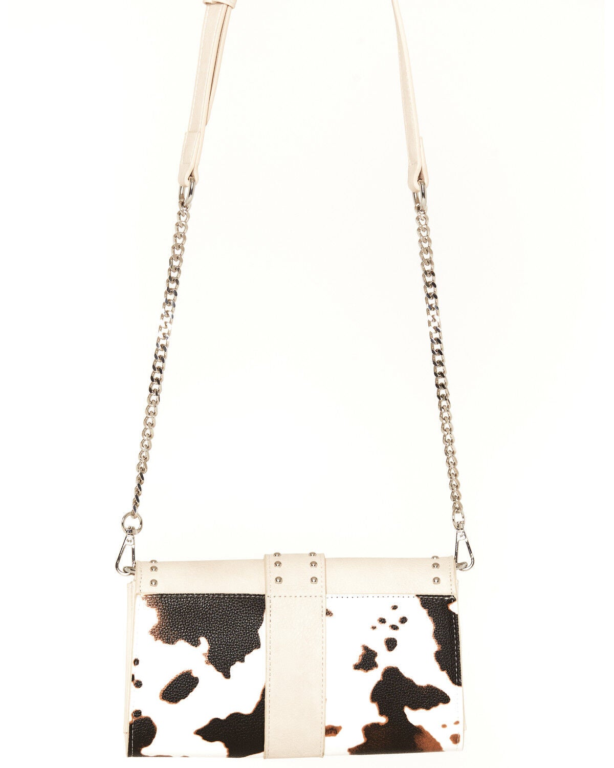 Image #3 - Wrangler X Boot Barn Women's Cow Print Buckle Clutch, Beige, hi-res