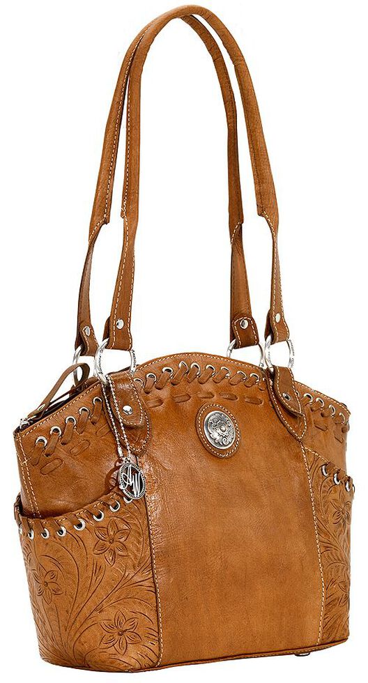 American West Harvest Moon All Access Bucket Tote, Brown, hi-res