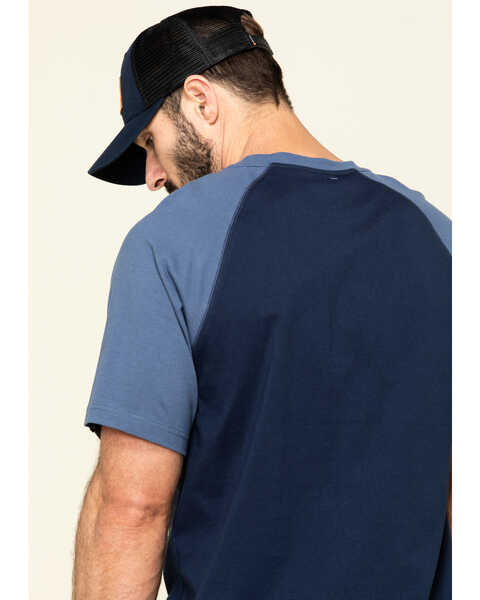 Image #5 - Hawx Men's Navy Midland Short Sleeve Baseball Work T-Shirt , Navy, hi-res
