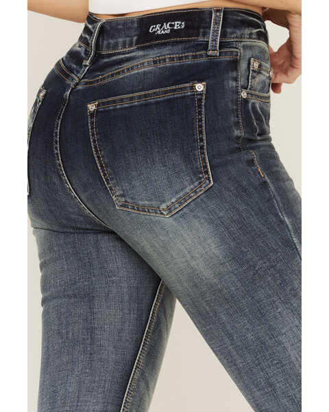 Image #4 - Grace in LA Women's Steerhead Laser Print Southwestern Flare Jeans, , hi-res