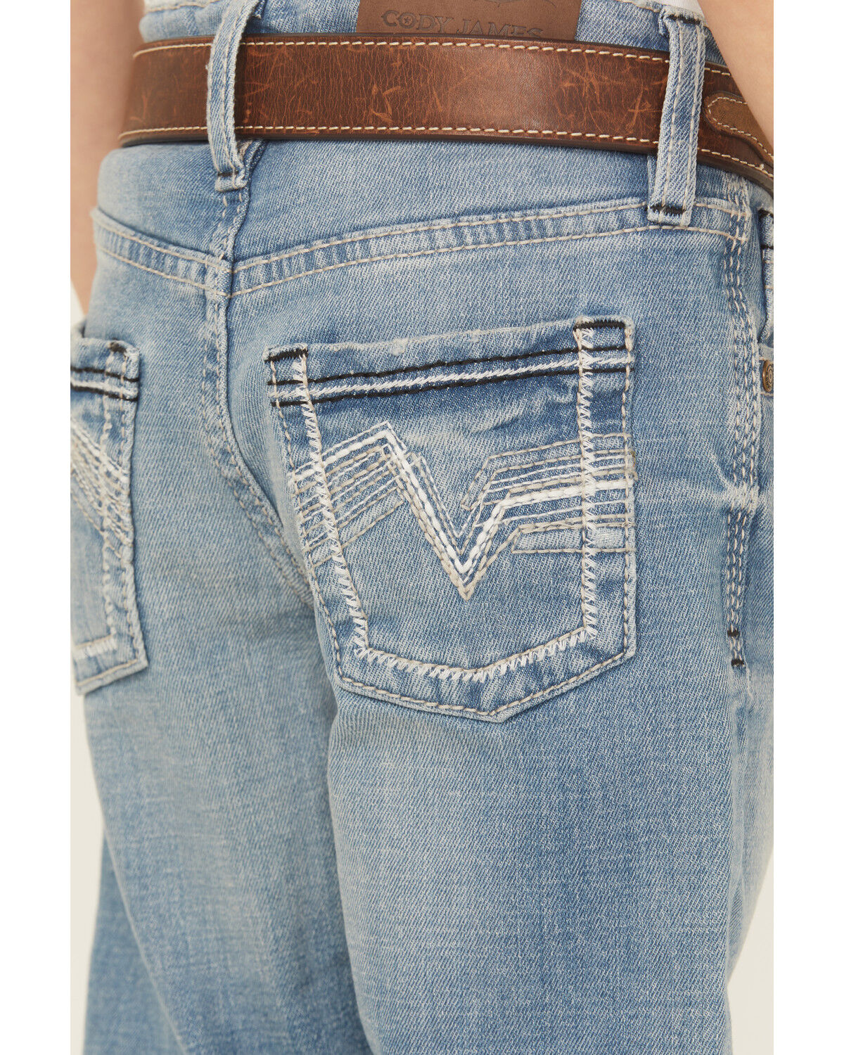 Image #4 - Cody James Little Boys' Stampede Light Wash Slim Bootcut Comfort Stretch Denim Jeans, Light Wash, hi-res