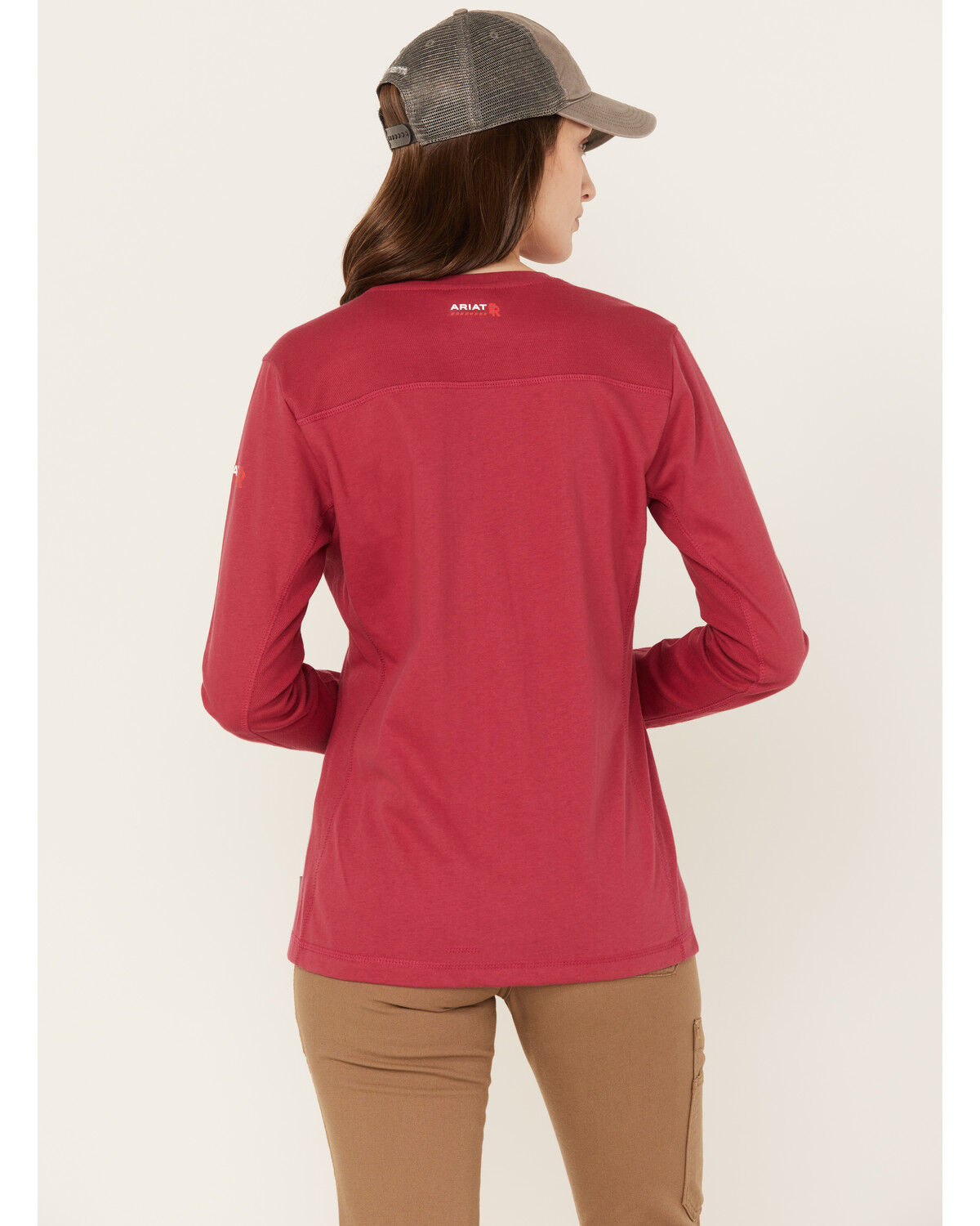 Image #4 - Ariat Women's FR AC Long Sleeve Work Shirt, Cherry, hi-res
