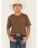 Image #1 - Cody James Boys' Frontier Bison Short Sleeve Graphic T-Shirt, Brown, hi-res