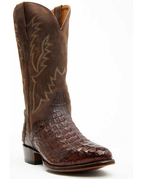 Image #1 - El Dorado Men's Exotic Caiman Western Boots - Medium Toe , Brass, hi-res