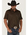 Image #1 - RANK 45® Men's Heeler Short Sleeve Button-Down Polo Shirt, Dark Brown, hi-res