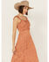Image #2 - Rock & Roll Denim Women's Sleeveless Smocked Midi Dress, Rust Copper, hi-res
