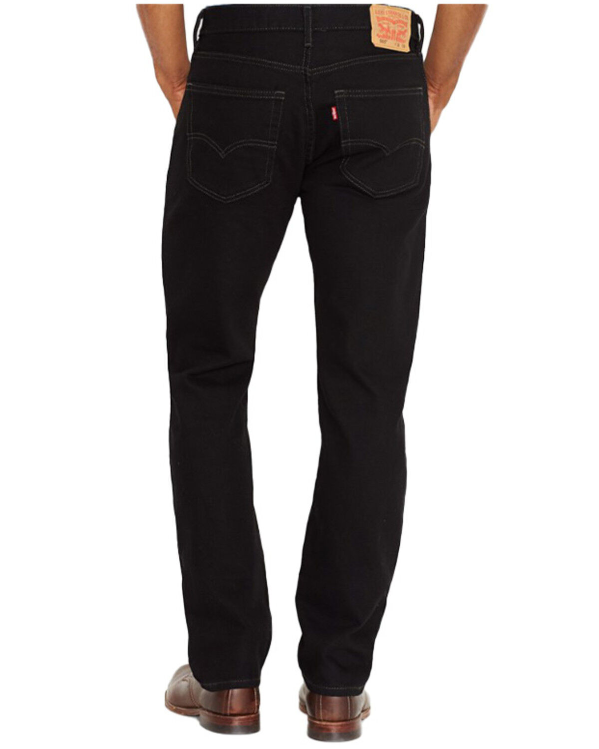 Image #3 - Levi's Men's 505 Prewashed Regular Straight Leg Jeans, Black Out, hi-res