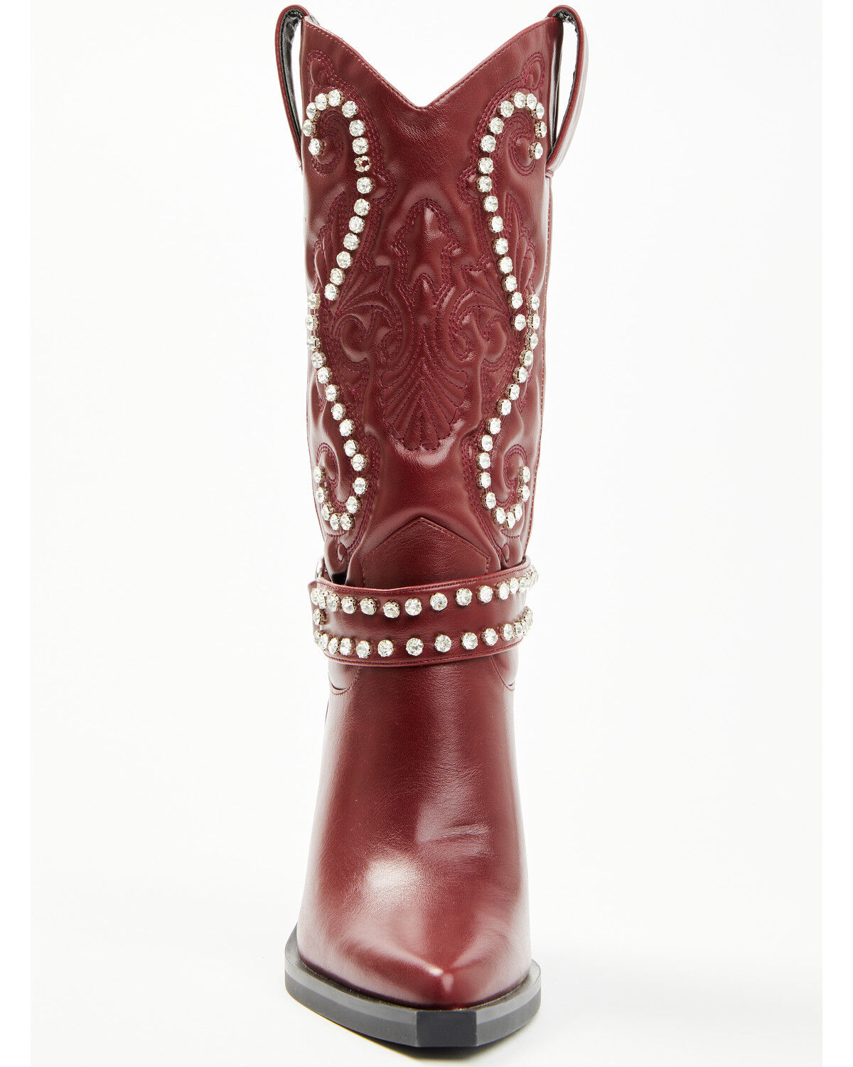 Image #4 - Azalea Wang Women's Umbra Embellished Boots - Snip Toe, Burgundy, hi-res