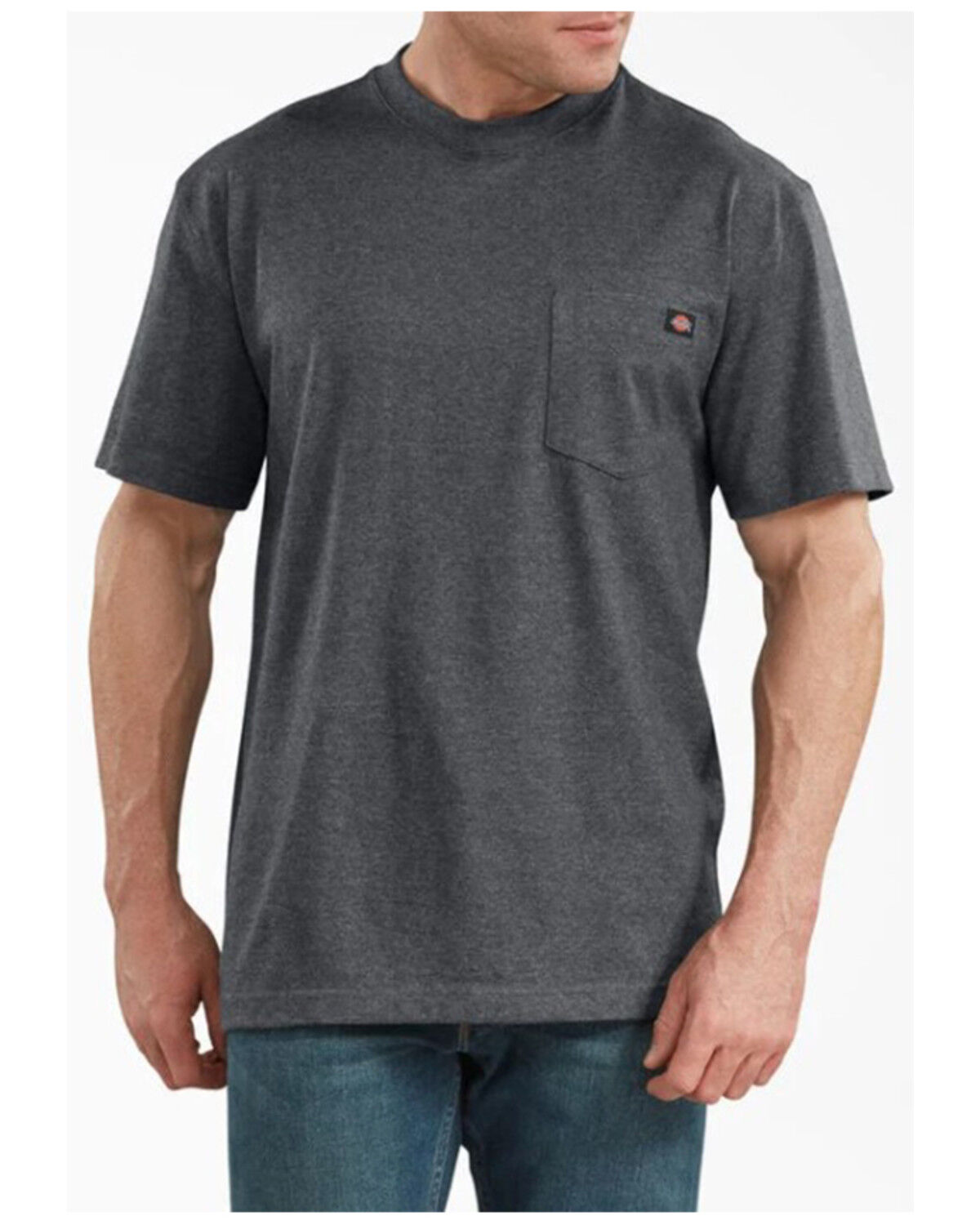 Image #1 - Dickies Men's Heathered Solid Heavyweight Short Sleeve Work Pocket T-Shirt, Heather Grey, hi-res