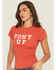 Image #2 - Wrangler Women's Pony Up Short Sleeve Fitted Tee, Red, hi-res