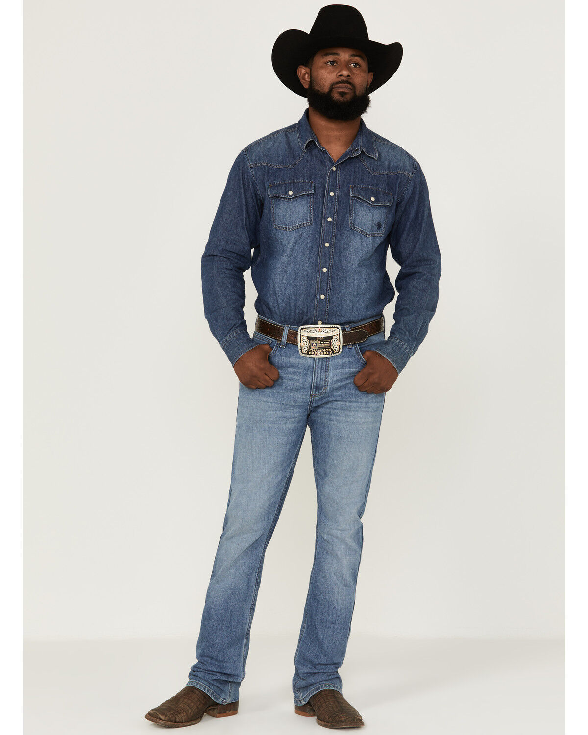 Image #1 - Wrangler 20X Men's Mist Stretch Slim Bootcut Jeans, Light Wash, hi-res