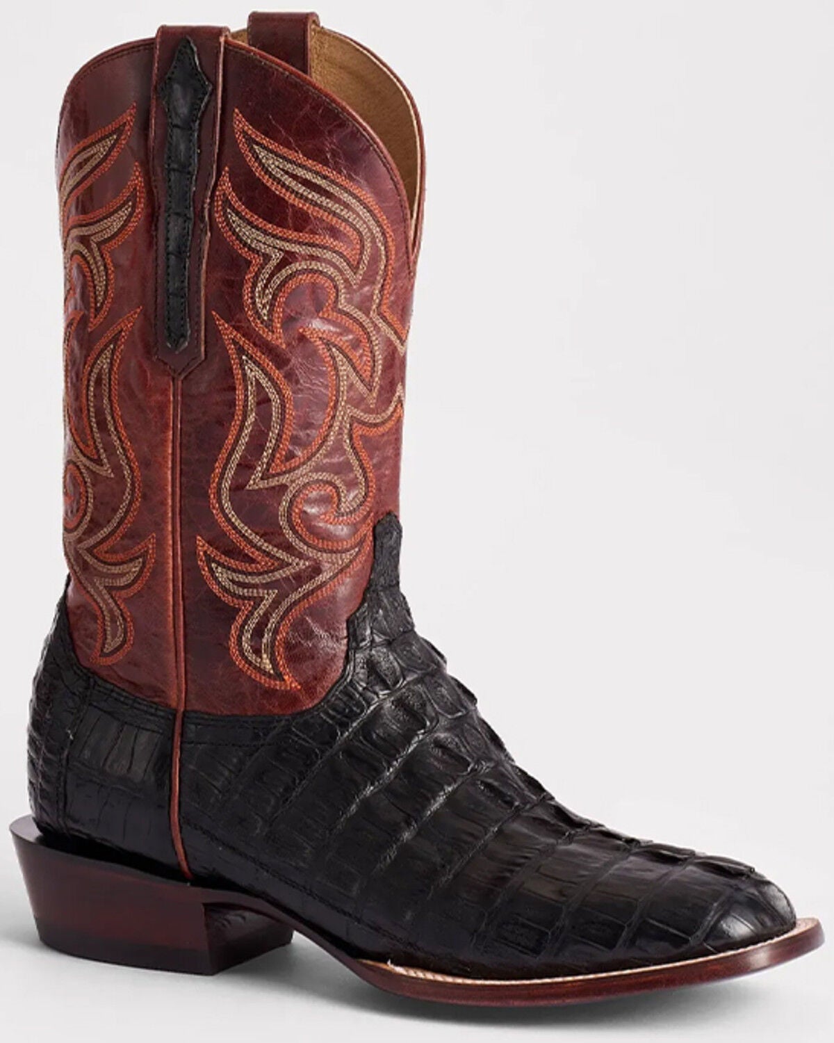 Lucchese Men's Hendrik Exotic Caiman Western Boots - Broad Square Toe, Black, hi-res
