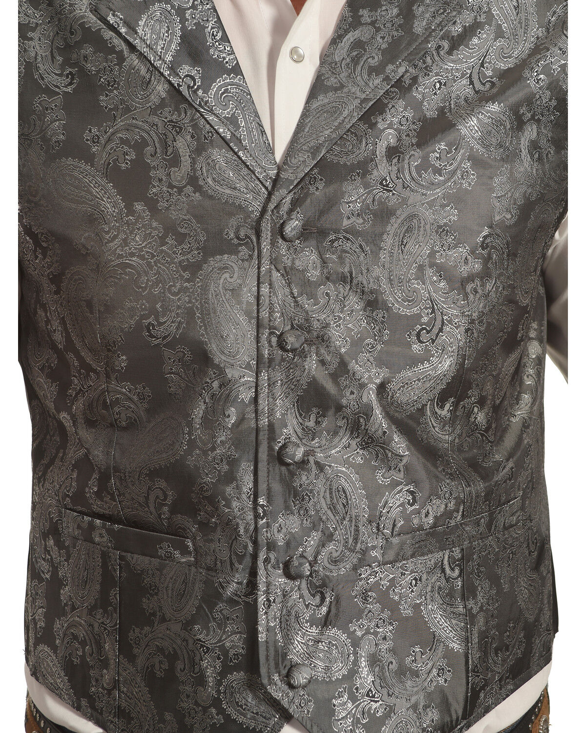 Image #2 - Cody James Men's Paisley Print Western Vest, , hi-res