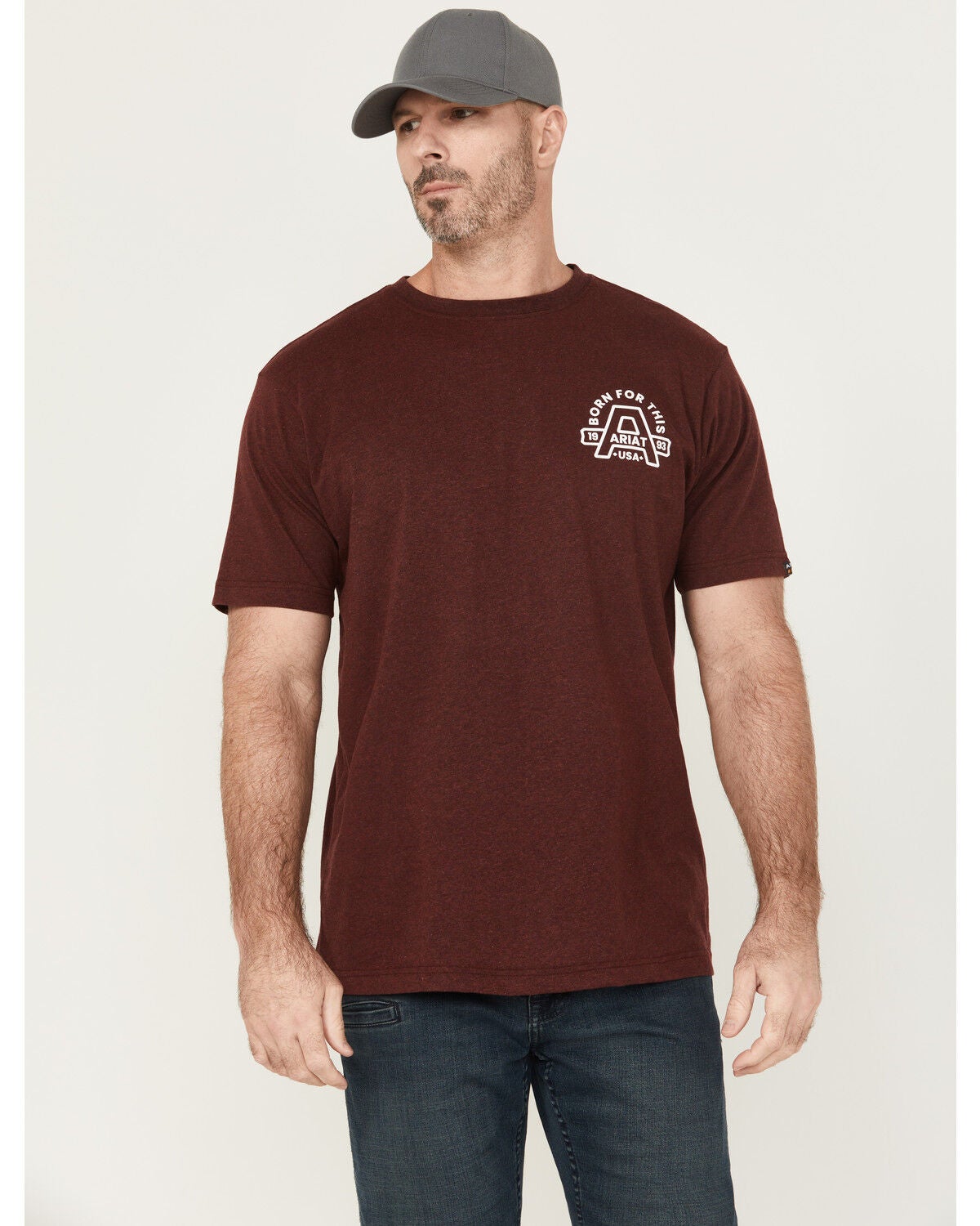 Ariat Men's Rebar Cotton Strong Hard Head Short Sleeve Graphic Work T-Shirt, Red, hi-res