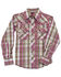 Image #1 - Cowgirl Hardware Toddler Girls' Embroidered Horse Plaid Print Long Sleeve Pearl Snap Western Shirt, Pink, hi-res