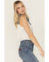 Image #2 - Cowgirl Hardware Women's Sleeveless Denim Chiffon Blouse, Medium Wash, hi-res