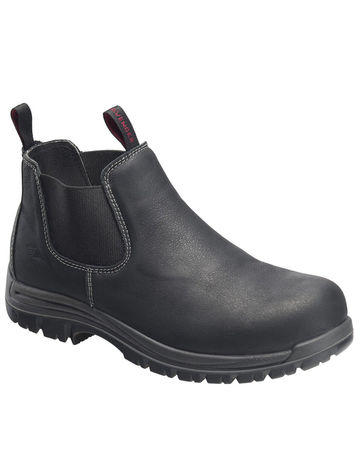 Avenger Men's Foreman Pull On Work Boots - Composite Toe, Black, hi-res