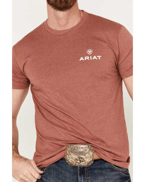 Image #3 - Ariat Men's Land Of Free Short Sleeve T-Shirt, Rust Copper, hi-res