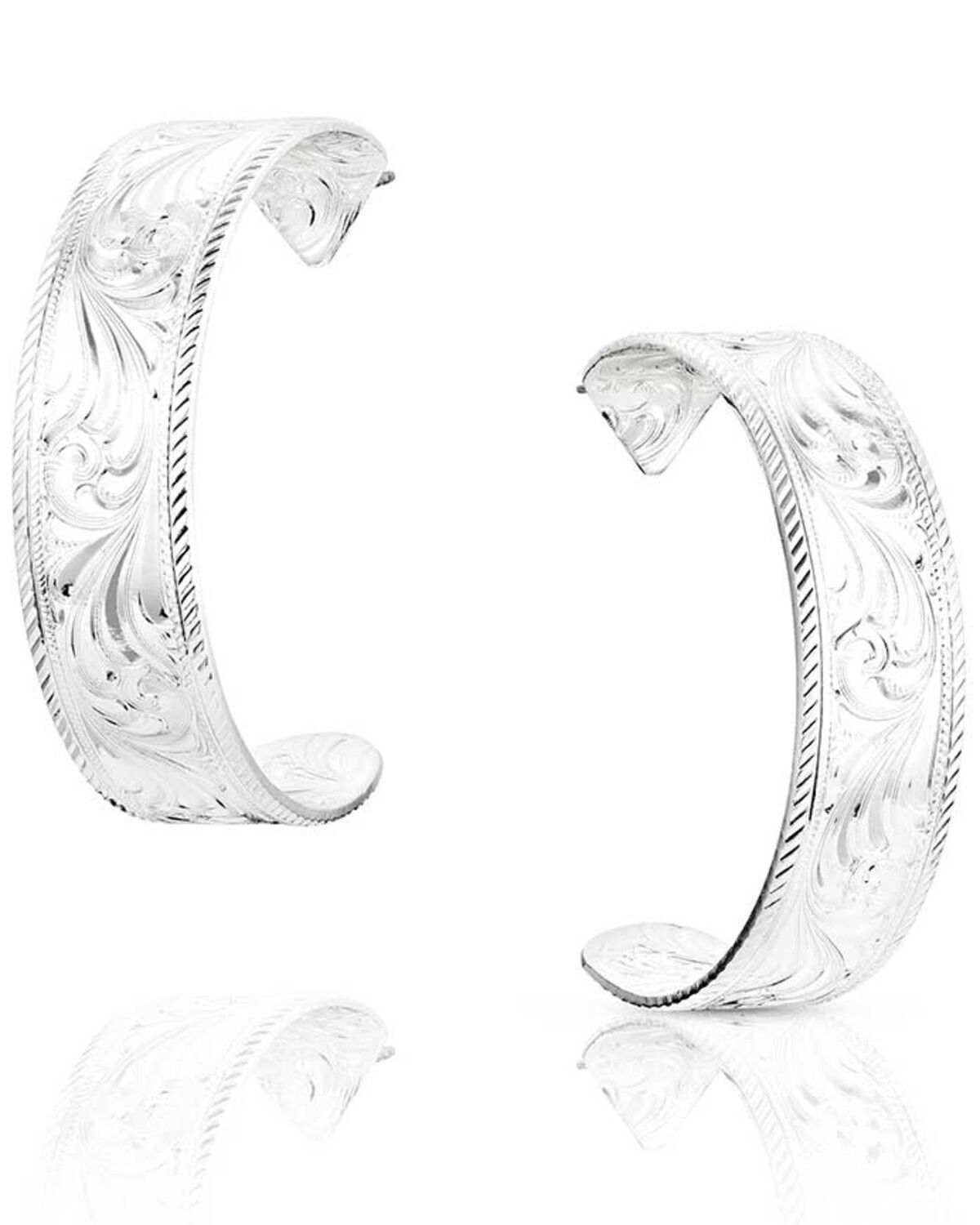 Image #1 - Montana Silversmiths Women's Out West Hoop Earrings, Silver, hi-res