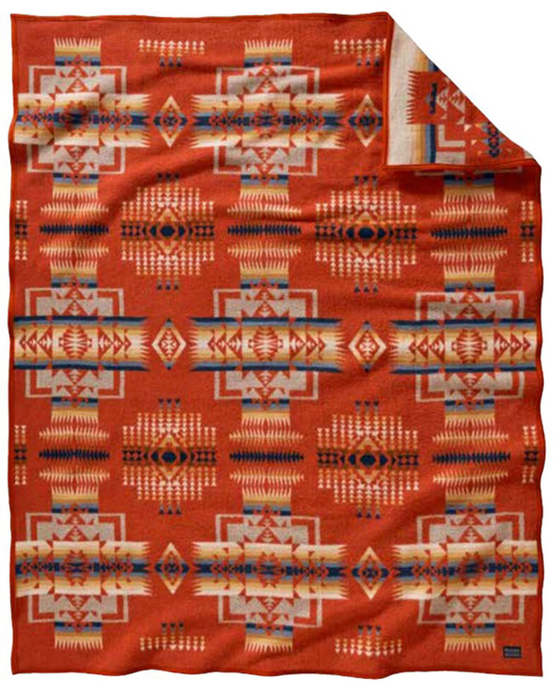 Pendleton Chief Joseph Chili Jacquard Wool Twin Blanket, Red, hi-res